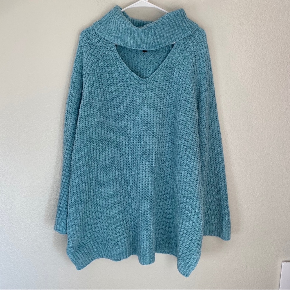 Lane Bryant V Neck Cowl Neck Flowy Soft Sweater